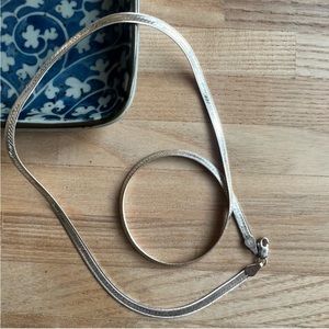 Milor 925 Sterling silver necklace herringbone chain 4mm